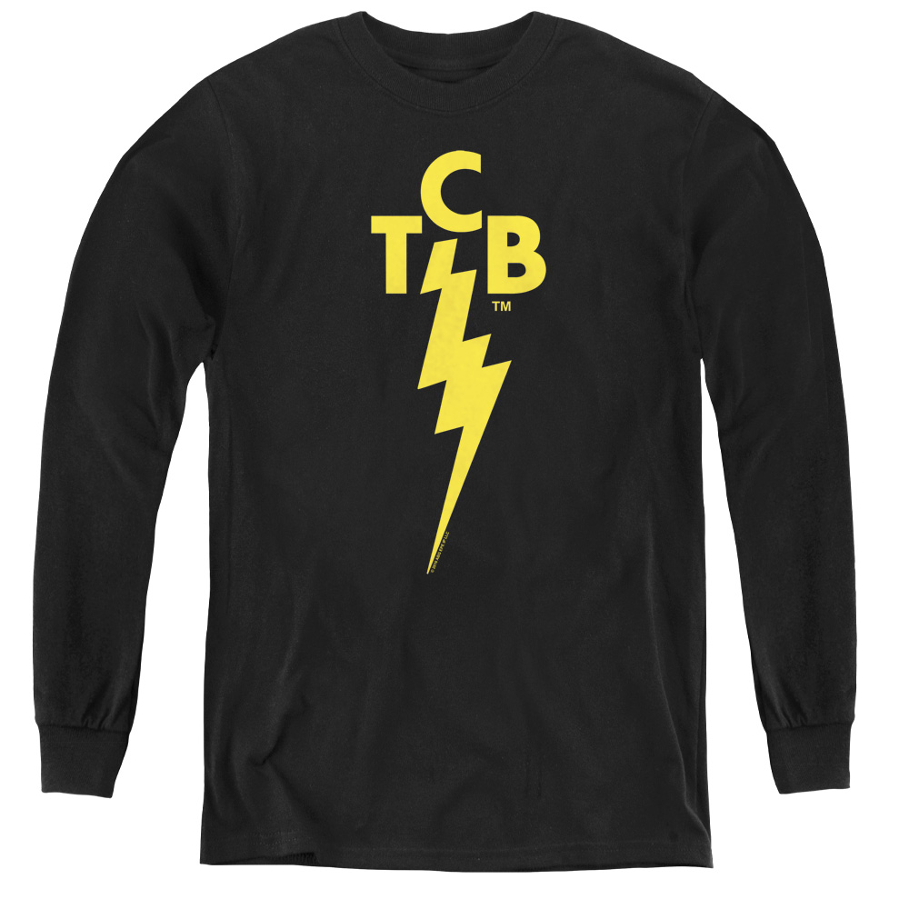 ELV640-YL-1 Elvis Presley & TCB Logo Youth Long Sleeve T-Shirt, Black - Small