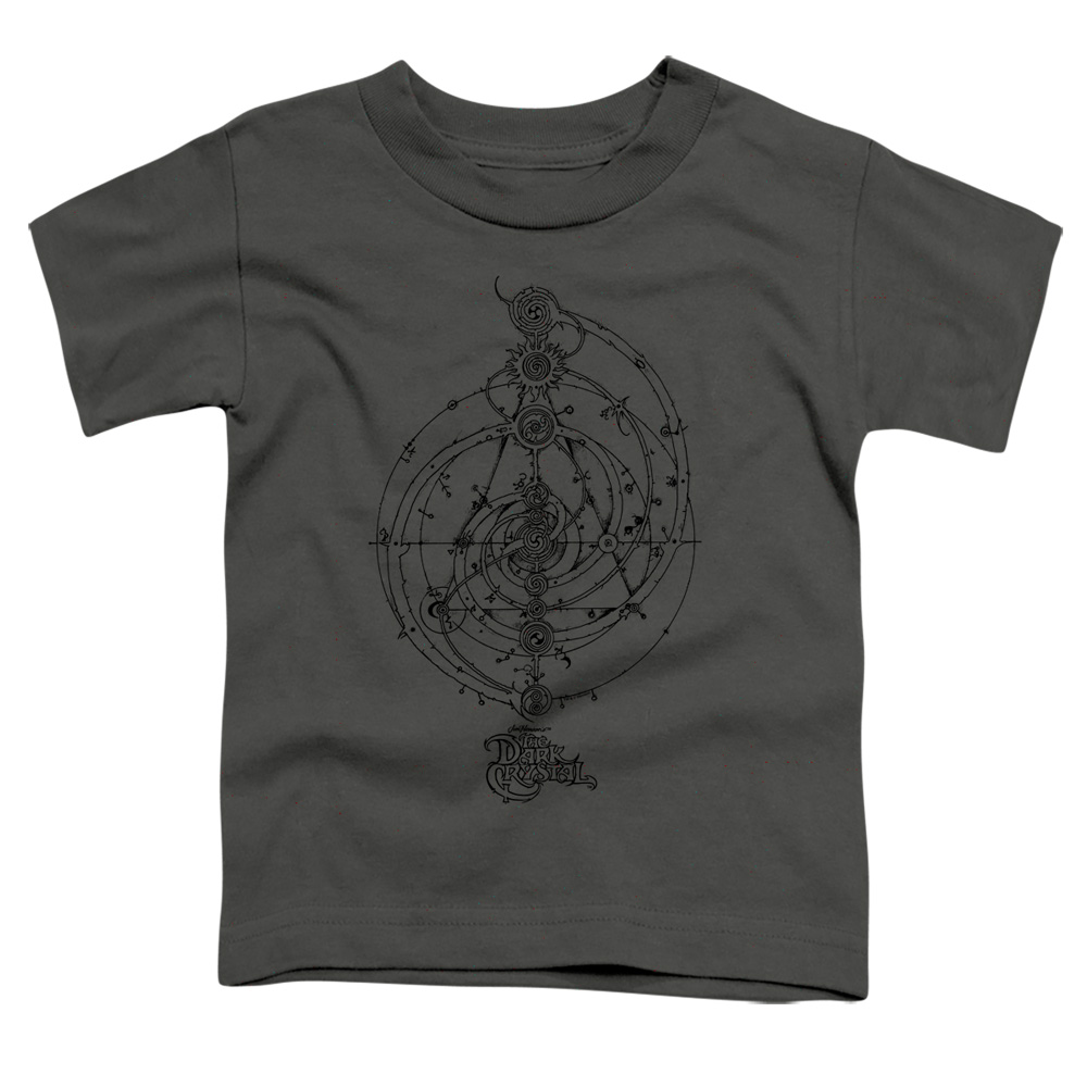Dkc130b-tt-2 Dark Crystal & Dream Spiral Toddler Short Sleeve T-shirt, Charcoal - Medium 3t