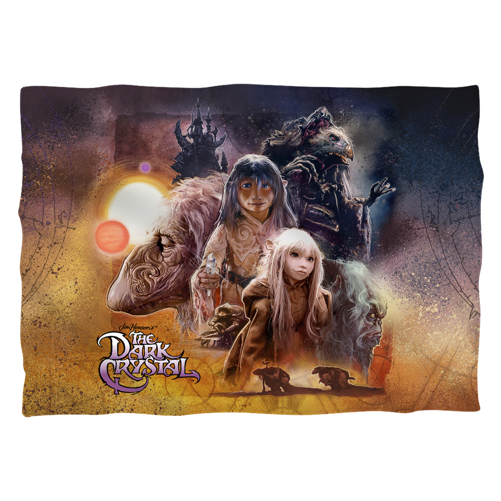 Dkc139fb-plo1-20x28 Dark Crystal & Painted Poster Front & Back Print Pillow Case, White - 20 X 28 In.