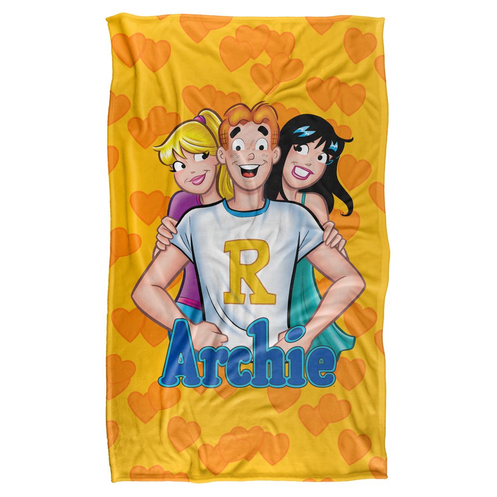 Ac195-bkt3-36x58 36 X 58 In. Archie & Love Triangle Silky Touch Blanket, White
