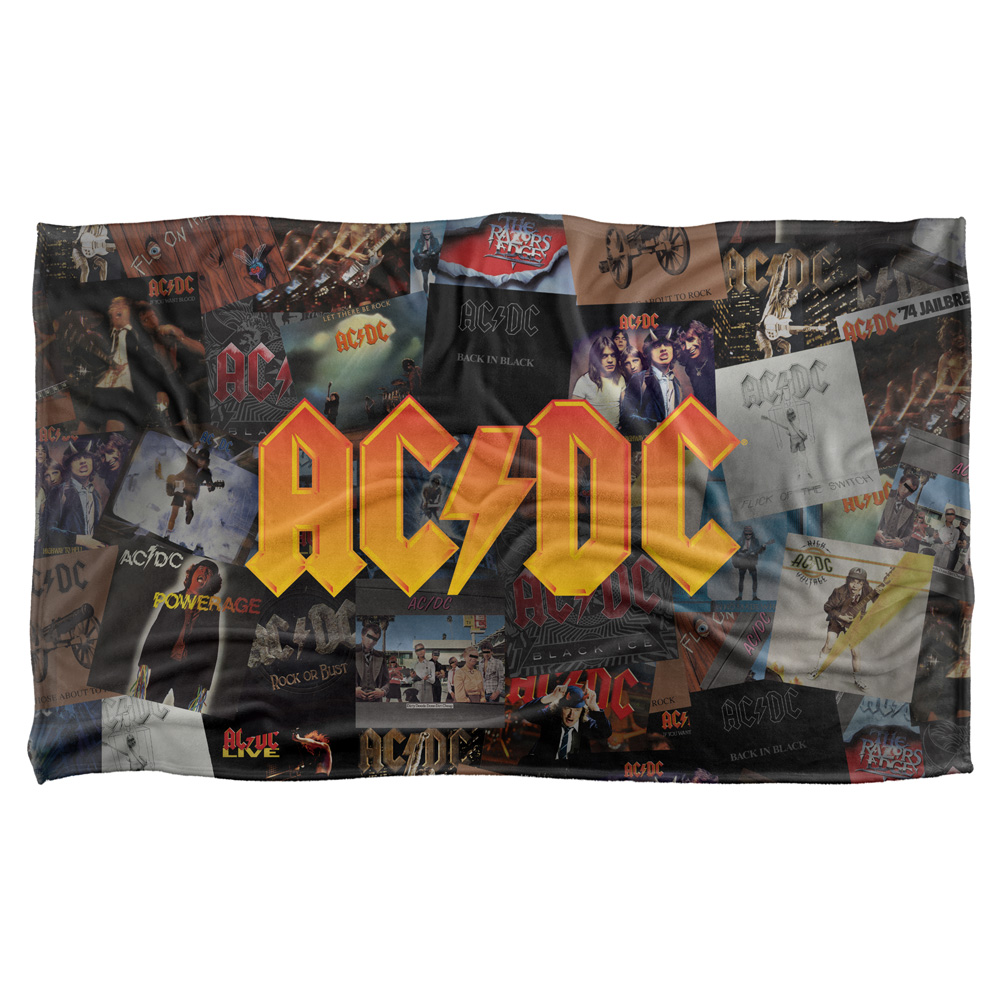 Acdc120-bkt3-36x58 36 X 58 In. Acdc & Albums Silky Touch Blanket, White