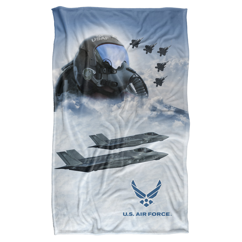 36 X 58 In. Air Force & Pilot Silky Touch Blanket, White