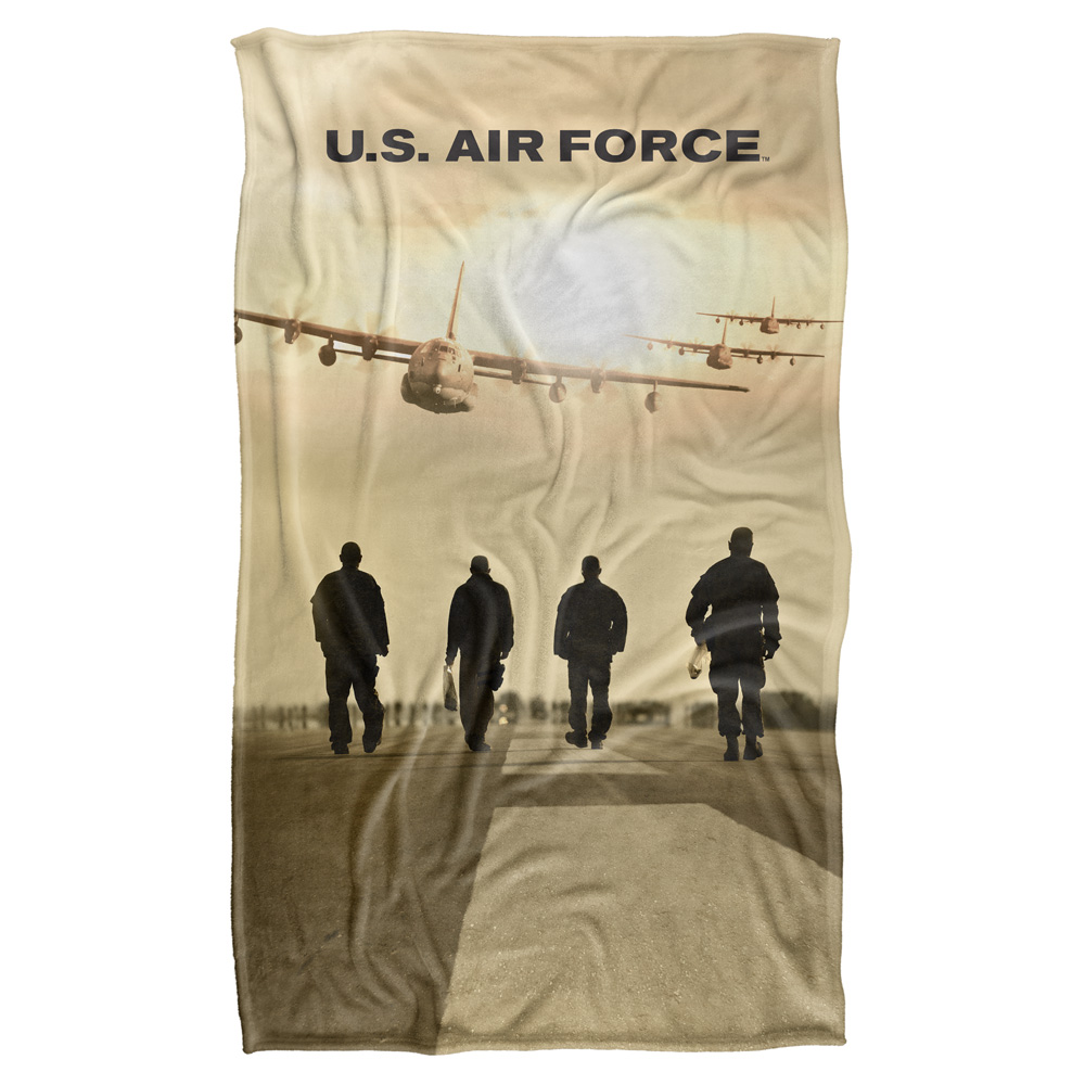 Af123-bkt3-36x58 36 X 58 In. Air Force & Long Walk Silky Touch Blanket, White
