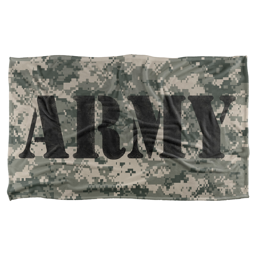 Ar135-bkt3-36x58 36 X 58 In. Army & Camo Silky Touch Blanket, White