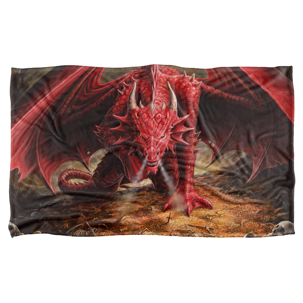 As119-bkt3-36x58 36 X 58 In. Anne Stokes & Dragons Lair Silky Touch Blanket, White