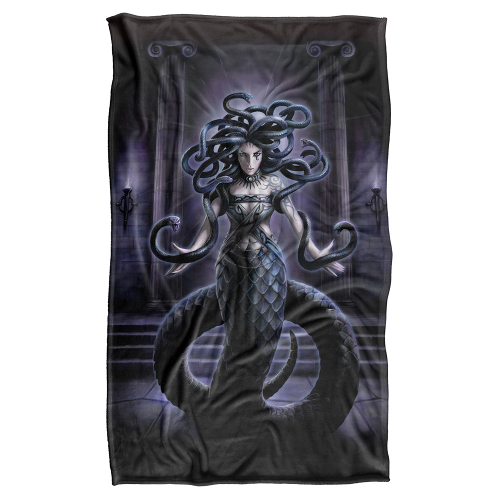 As120-bkt3-36x58 36 X 58 In. Anne Stokes & Serpents Spell Silky Touch Blanket, White
