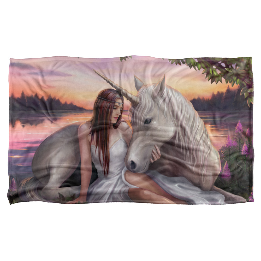 As144-bkt3-36x58 36 X 58 In. Anne Stokes & Pure Heart Silky Touch Blanket, White