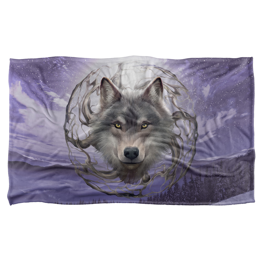 As147-bkt3-36x58 36 X 58 In. Anne Stokes & Night Forest Silky Touch Blanket, White