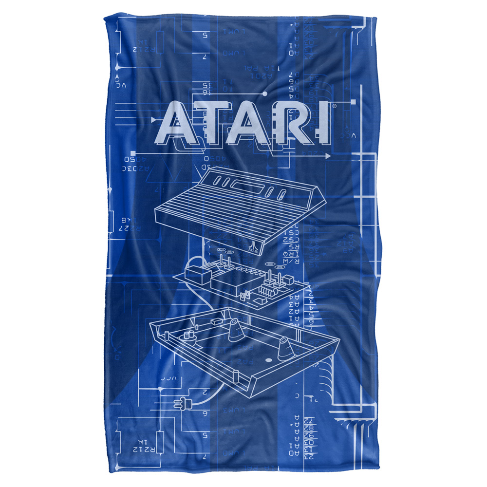 Atri109-bkt3-36x58 36 X 58 In. Atari & Inside Out Silky Touch Blanket, White