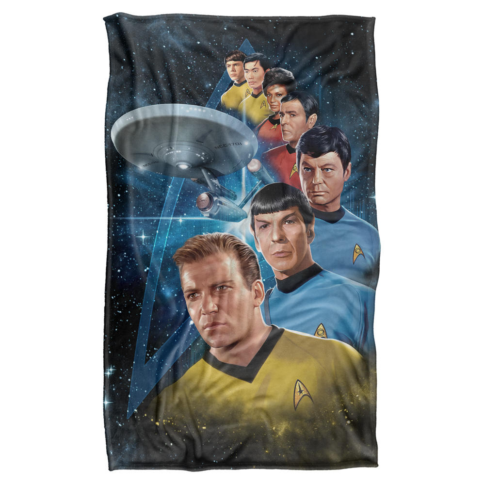 36 X 58 In. Star Trek & Among The Stars Silky Touch Blanket, White