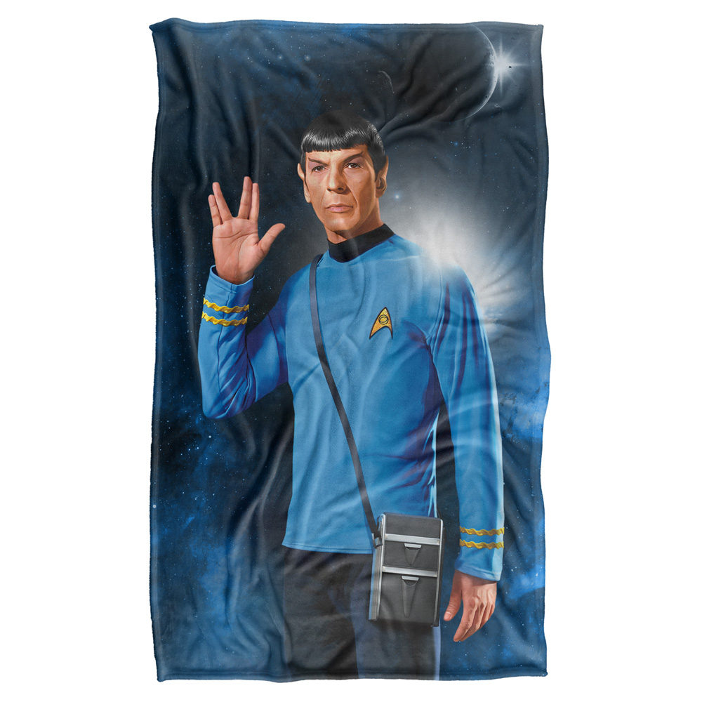 Cbs1544-bkt3-36x58 36 X 58 In. Star Trek & Spock Silky Touch Blanket, White