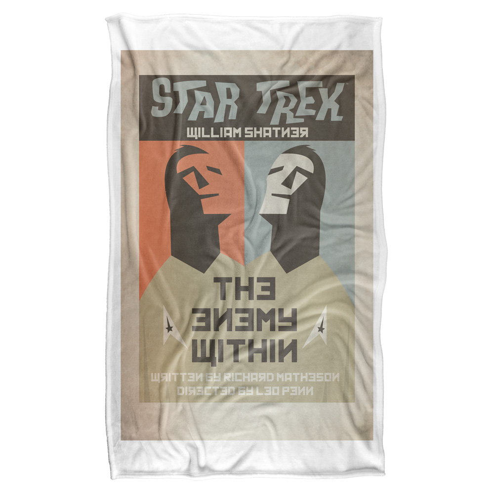 Cbs1942-bkt3-36x58 36 X 58 In. Star Trek & Tos Episode 5 Silky Touch Blanket, White