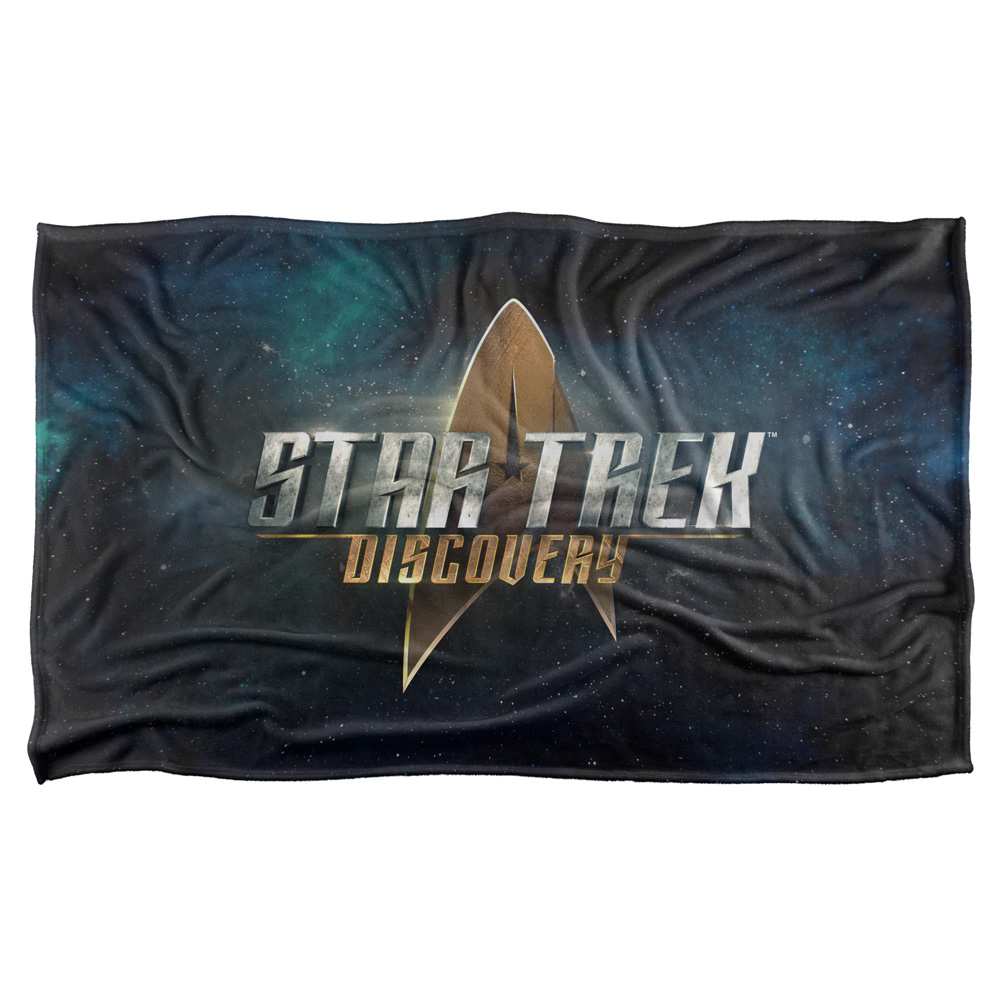 Cbs2290-bkt3-36x58 36 X 58 In. Star Trek Discovery & Star Trek Discovery Logo Silky Touch Blanket, White