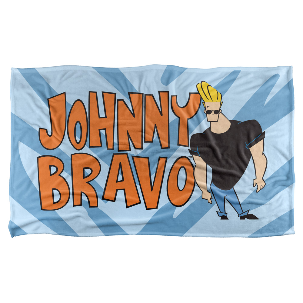 36 X 58 In. Johnny Bravo & Logo Silky Touch Blanket, White