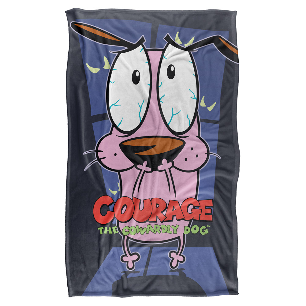 36 X 58 In. Courage The Cowardly Dog & Window Silky Touch Blanket, White
