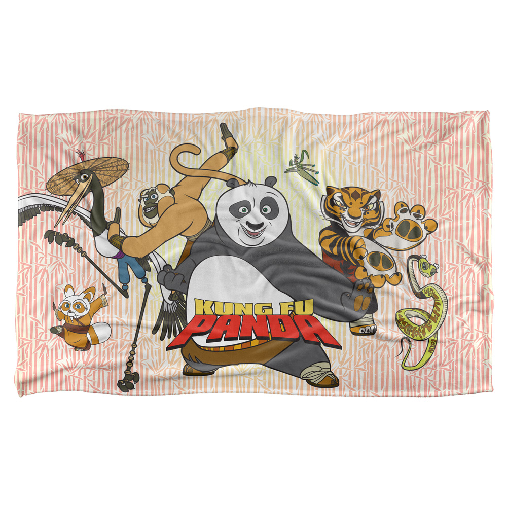 36 X 58 In. Kung Fu Panda & Kung Fu Group Silky Touch Blanket, White