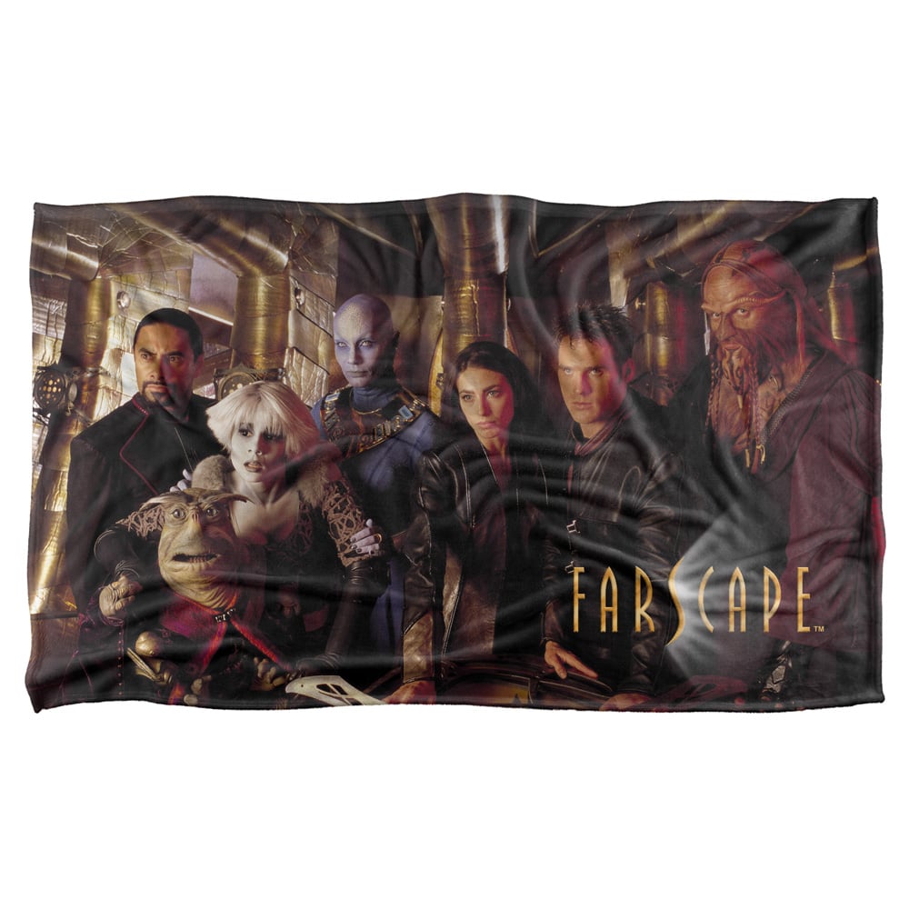 Far125-bkt3-36x58 36 X 58 In. Farscape & Crew Silky Touch Blanket, White