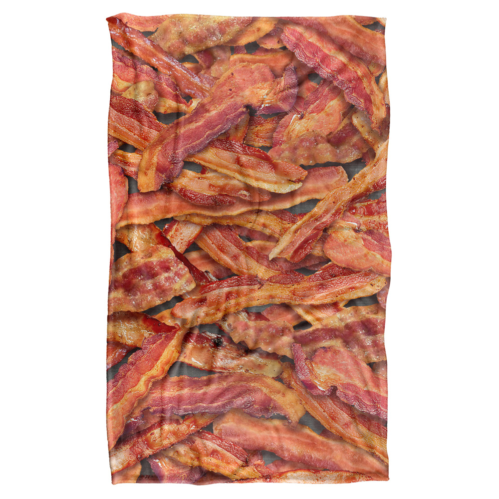 36 X 58 In. Bacon Collage Silky Touch Blanket, White