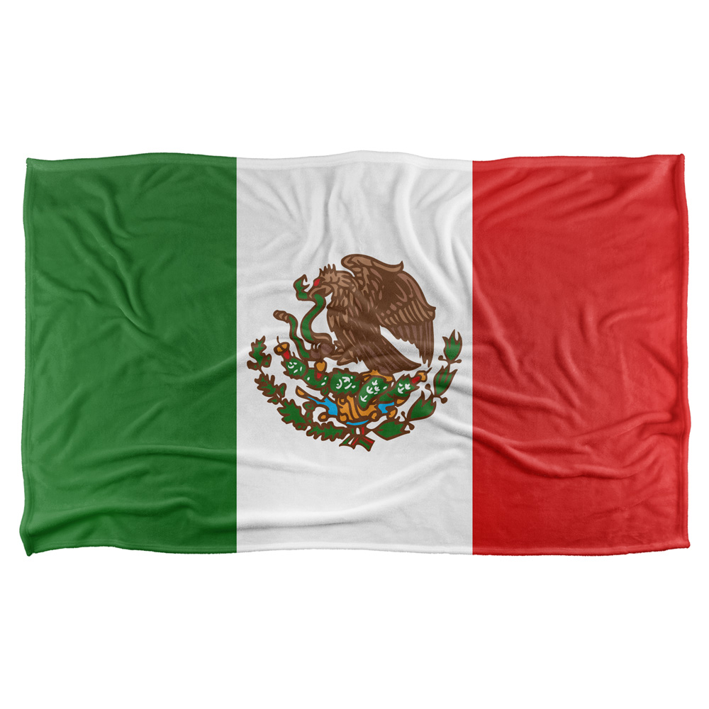 36 X 58 In. Mexico Flag Silky Touch Blanket, White