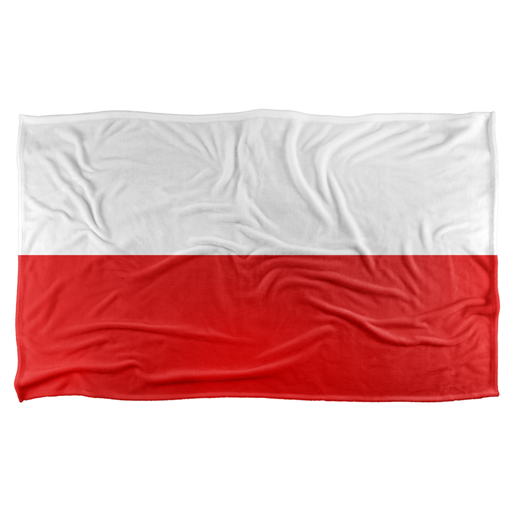 36 X 58 In. Polish Flag Silky Touch Blanket, White