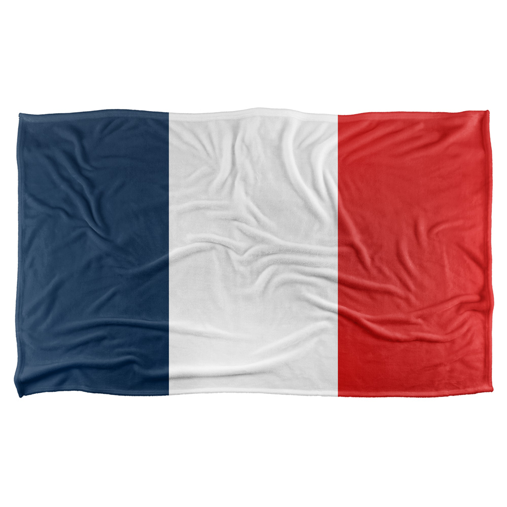 36 X 58 In. French Flag Silky Touch Blanket, White