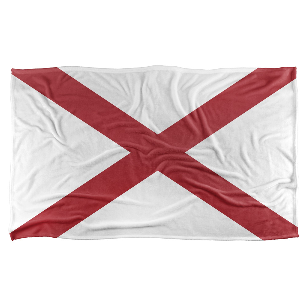 36 X 58 In. Alabama Flag Silky Touch Blanket, White