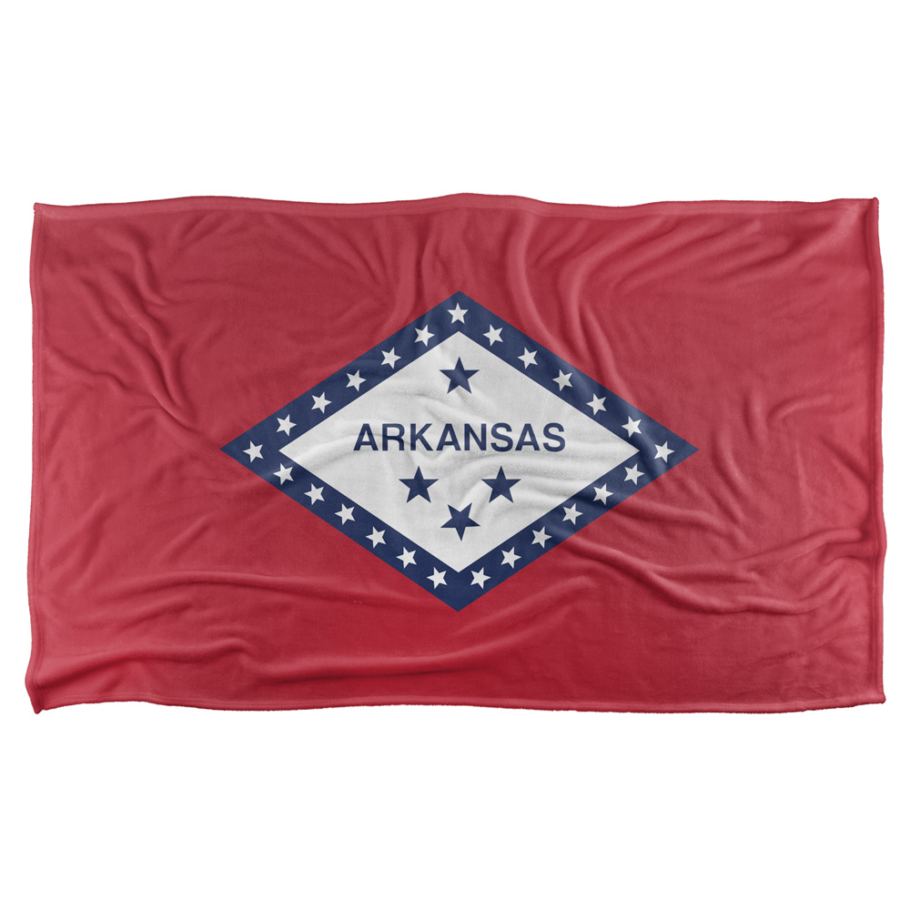 36 X 58 In. Arkansas Flag Silky Touch Blanket, White