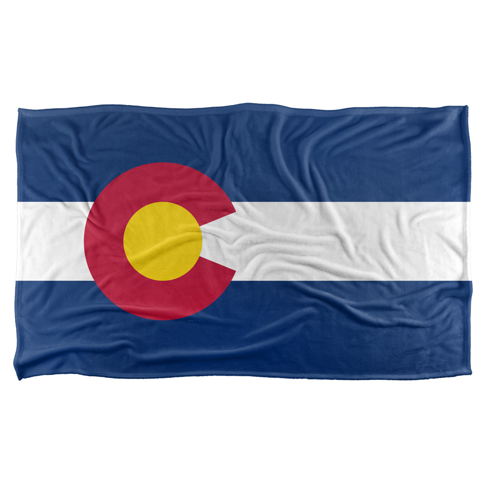 36 X 58 In. Colorado Flag Silky Touch Blanket, White