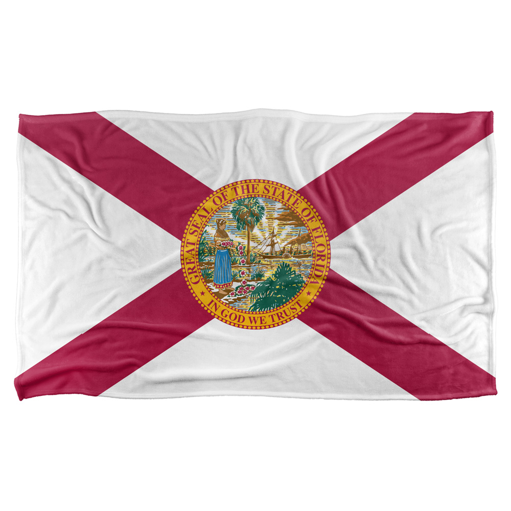 36 X 58 In. Florida Flag Silky Touch Blanket, White