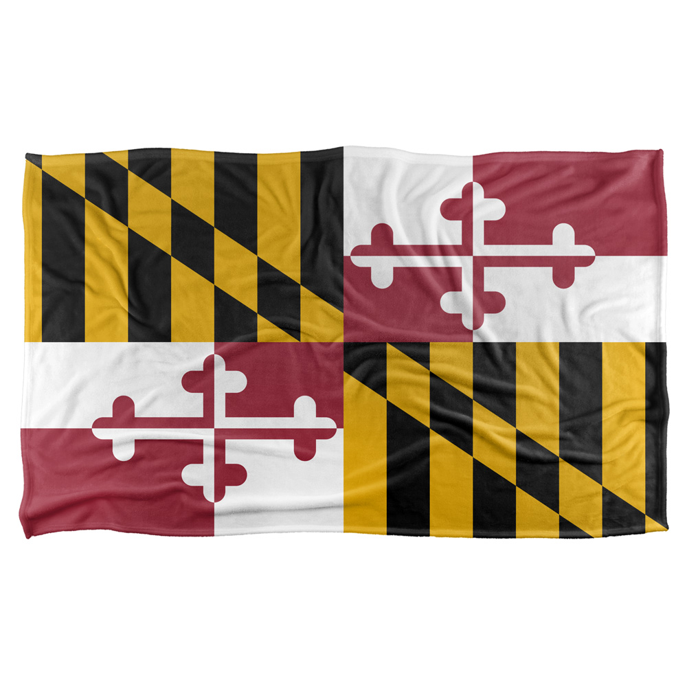 36 X 58 In. Maryland Flag Silky Touch Blanket, White
