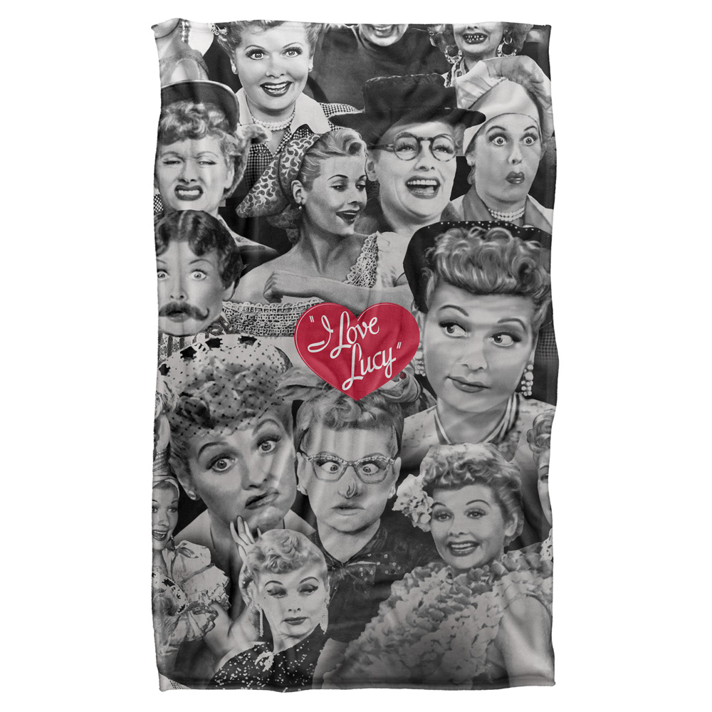 36 X 58 In. I Love Lucy & Faces Silky Touch Blanket, White