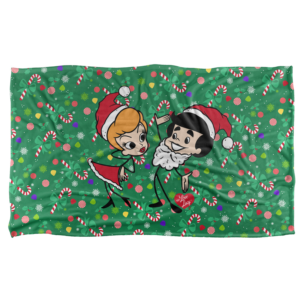 36 X 58 In. I Love Lucy & Holiday Dance Silky Touch Blanket, White