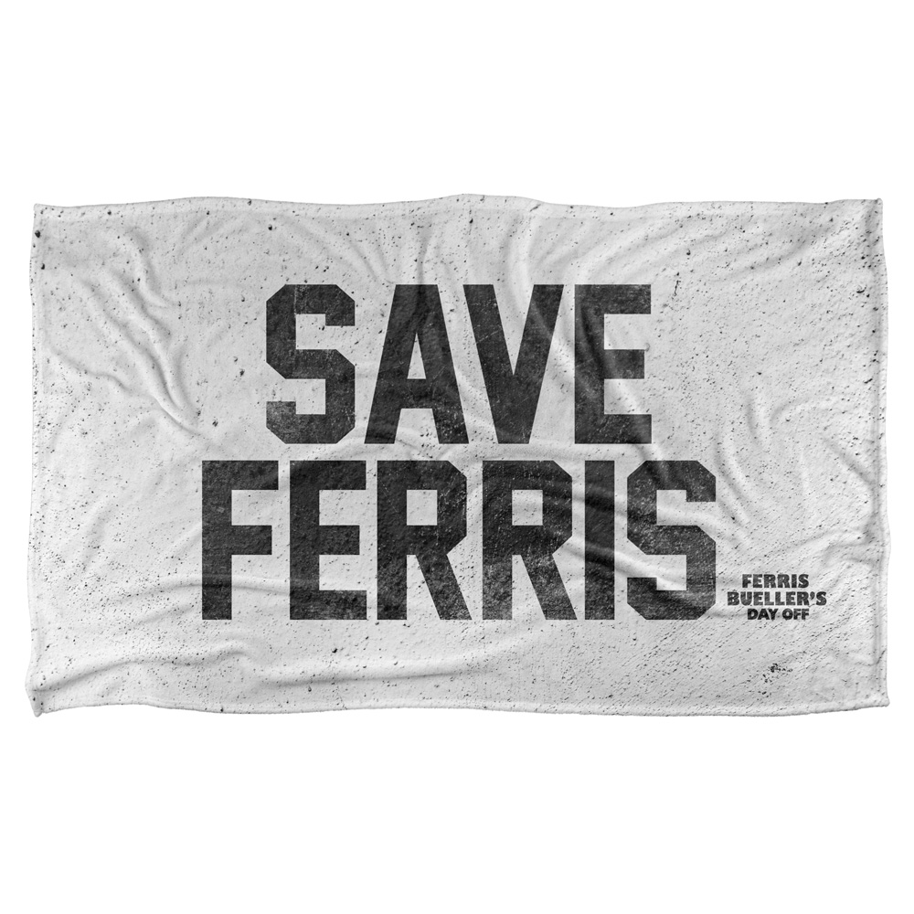 36 X 58 In. Ferris Buelle & Save Ferris Silky Touch Blanket, White