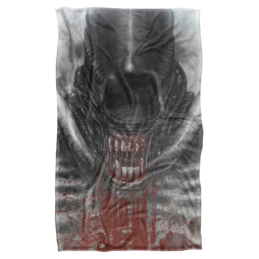 36 X 58 In. Alien & Blood Drool Silky Touch Blanket, White