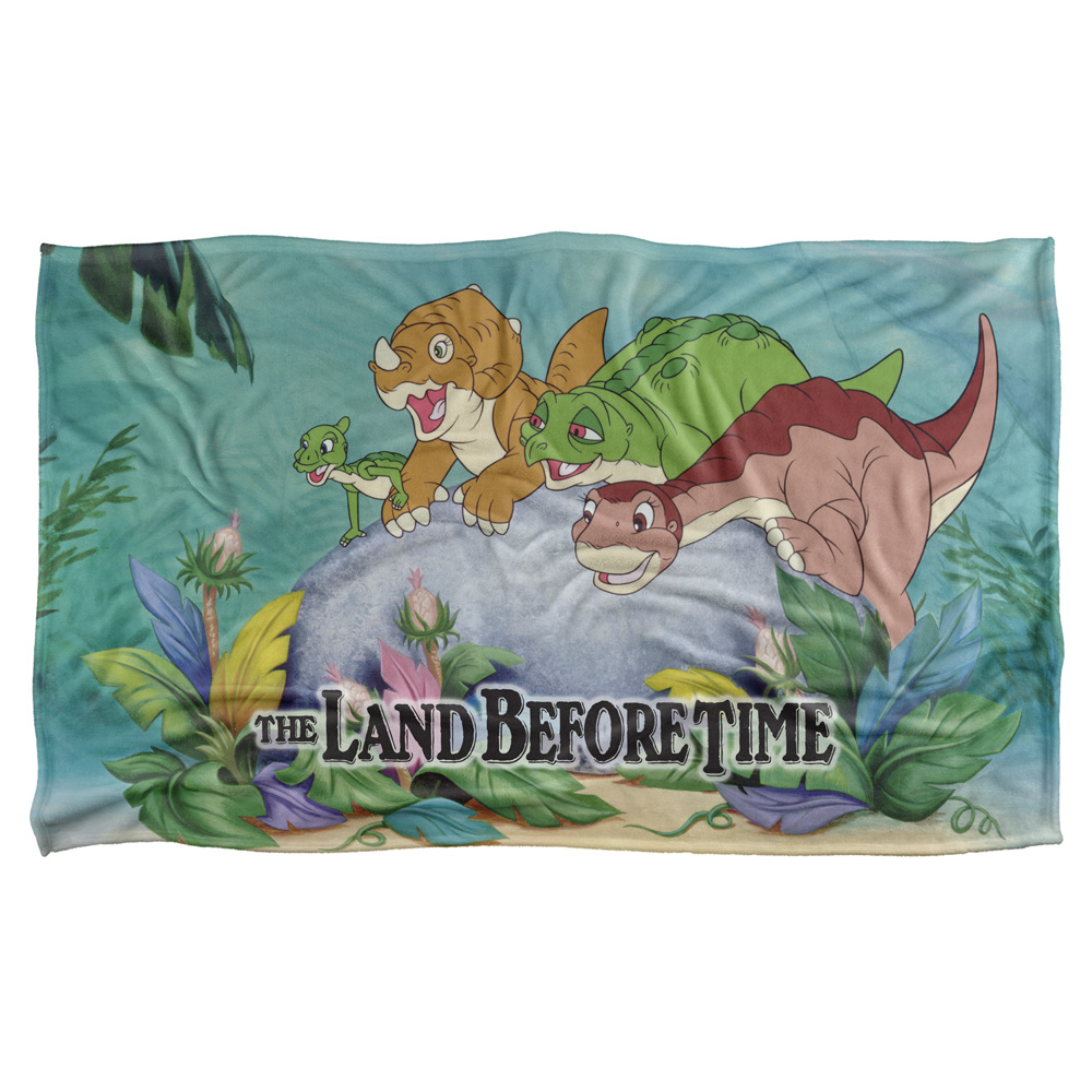 36 X 58 In. Land Before Time & Littlefoot-friends Silky Touch Blanket, White