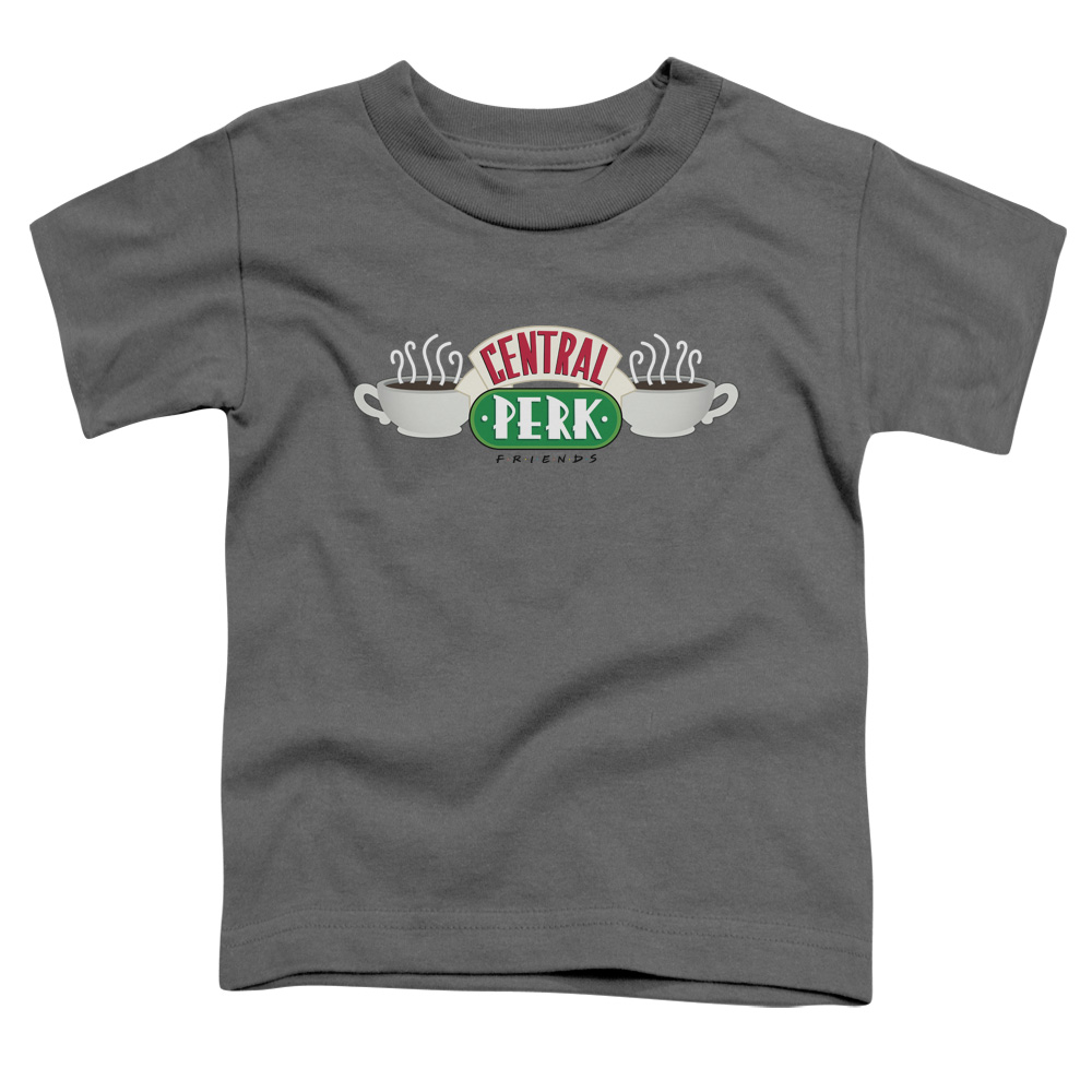 Wbt335b-tt-1 Friends & Central Perk Logo Toddler Short Sleeve Tee Shirt, Charcoal - Small 2t