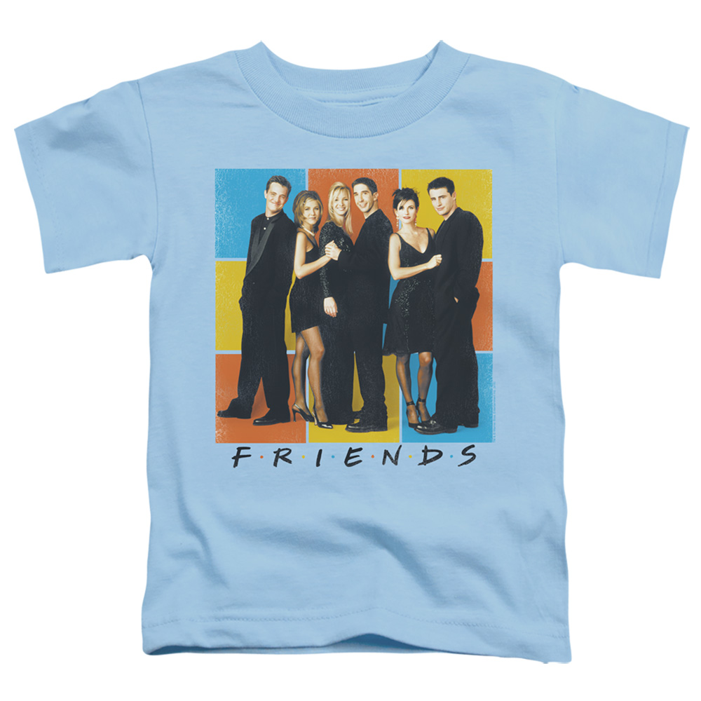 Friends & Color Block Of Friends Toddler Short Sleeve Tee Shirt, Light Blue - Small 2t