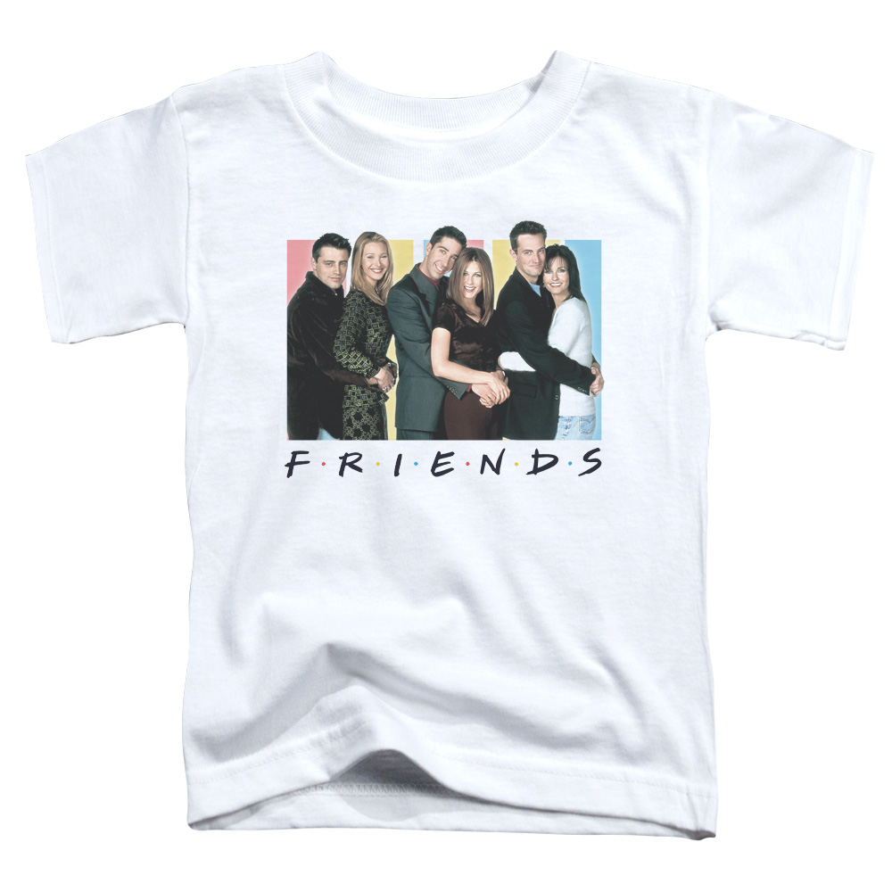 Wbt332-tt-3 Friends & Cast Logo Toddler Short Sleeve Tee Shirt, White - Large 4t