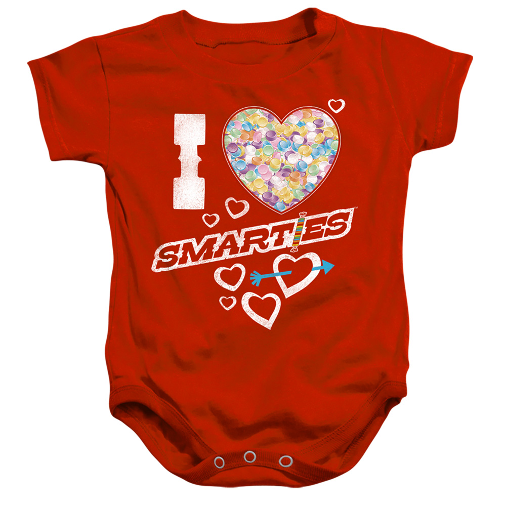 Scc104-ss-2 Smarties & I Heart Smarties-infant Snapsuit, Red - 12 Months