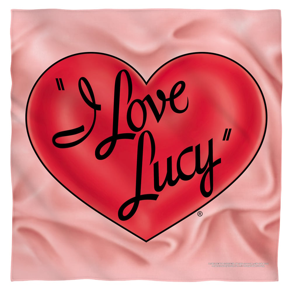 Lb251-bnd1-22x22 I Love Lucy & 3d Logo - Bandana, White - 22 X 22 In.