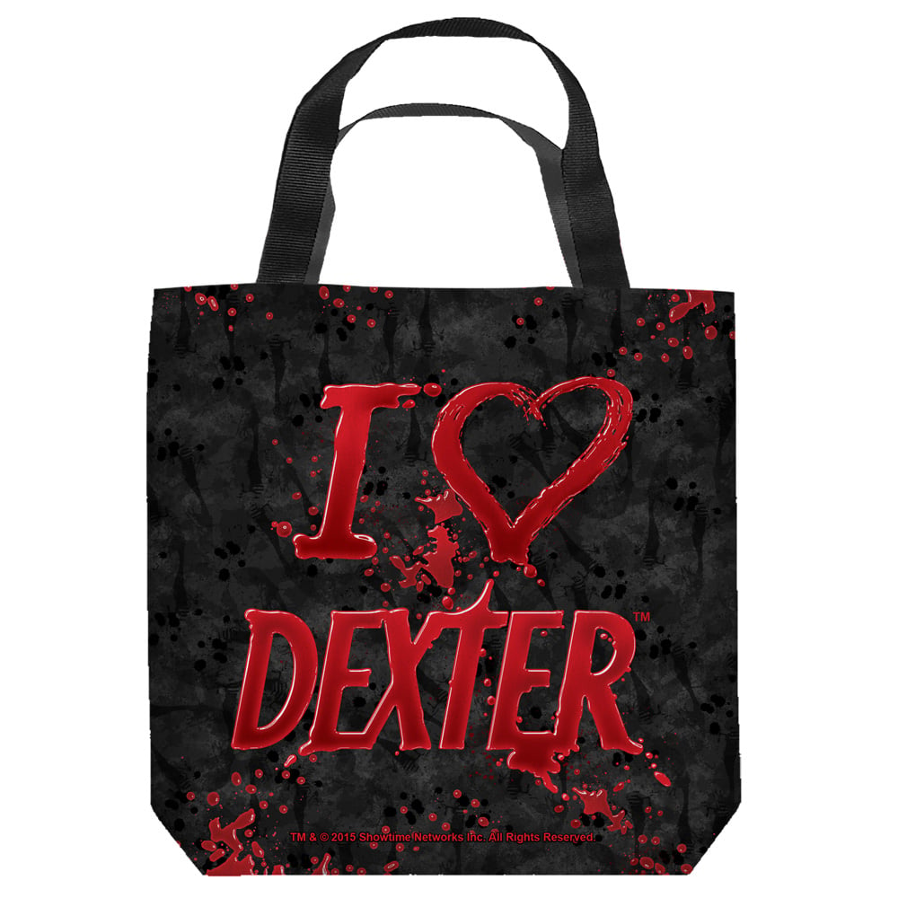 Sho459-tote1-16x16 Dexter & I Heart Dexter - Tote Bag, White - 16 X 16 In.