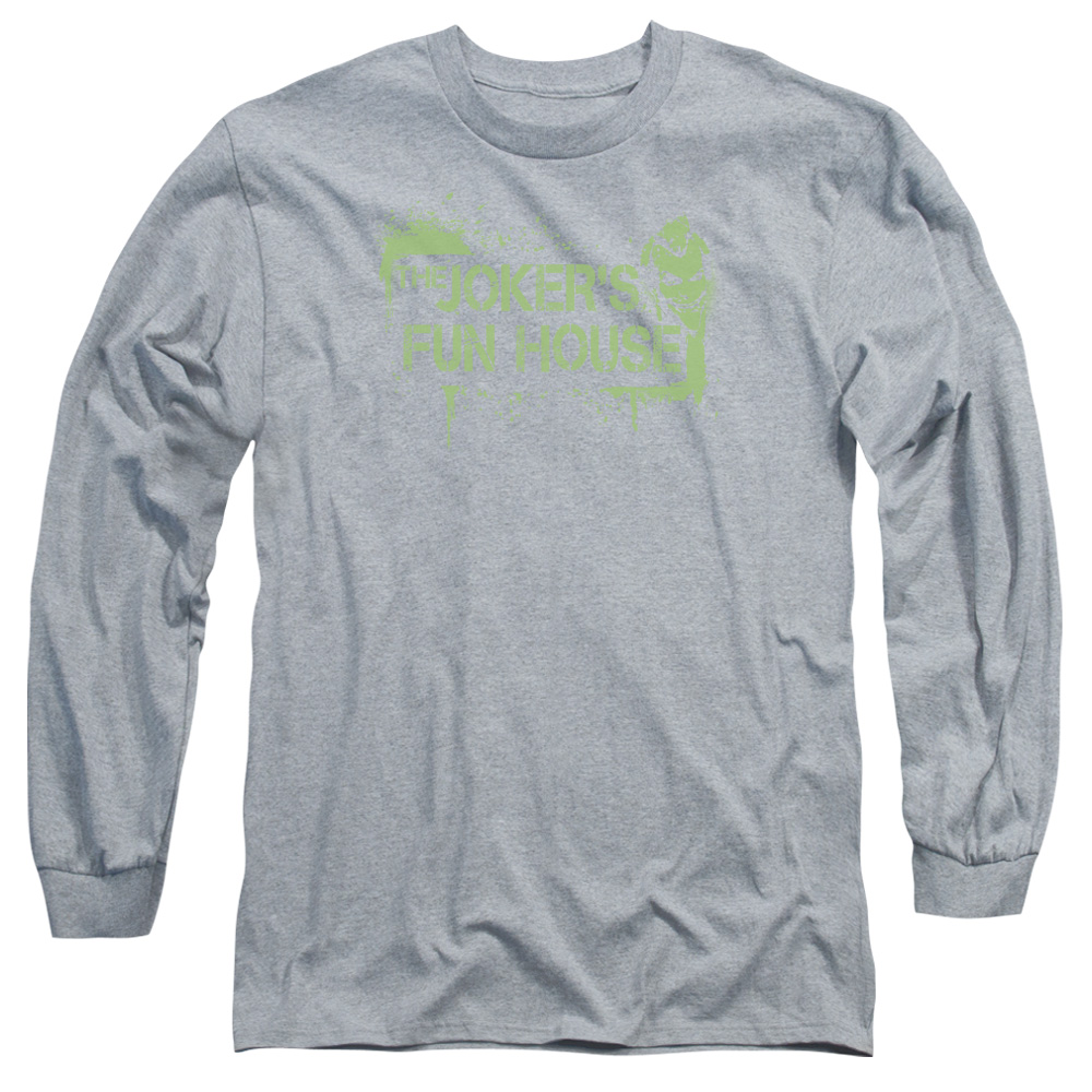 BM1986-AL-6 Arkham City & Jokers Fun House Adult Cotton Long Sleeve 18-1 T-Shirt, Athletic Heather - 3X