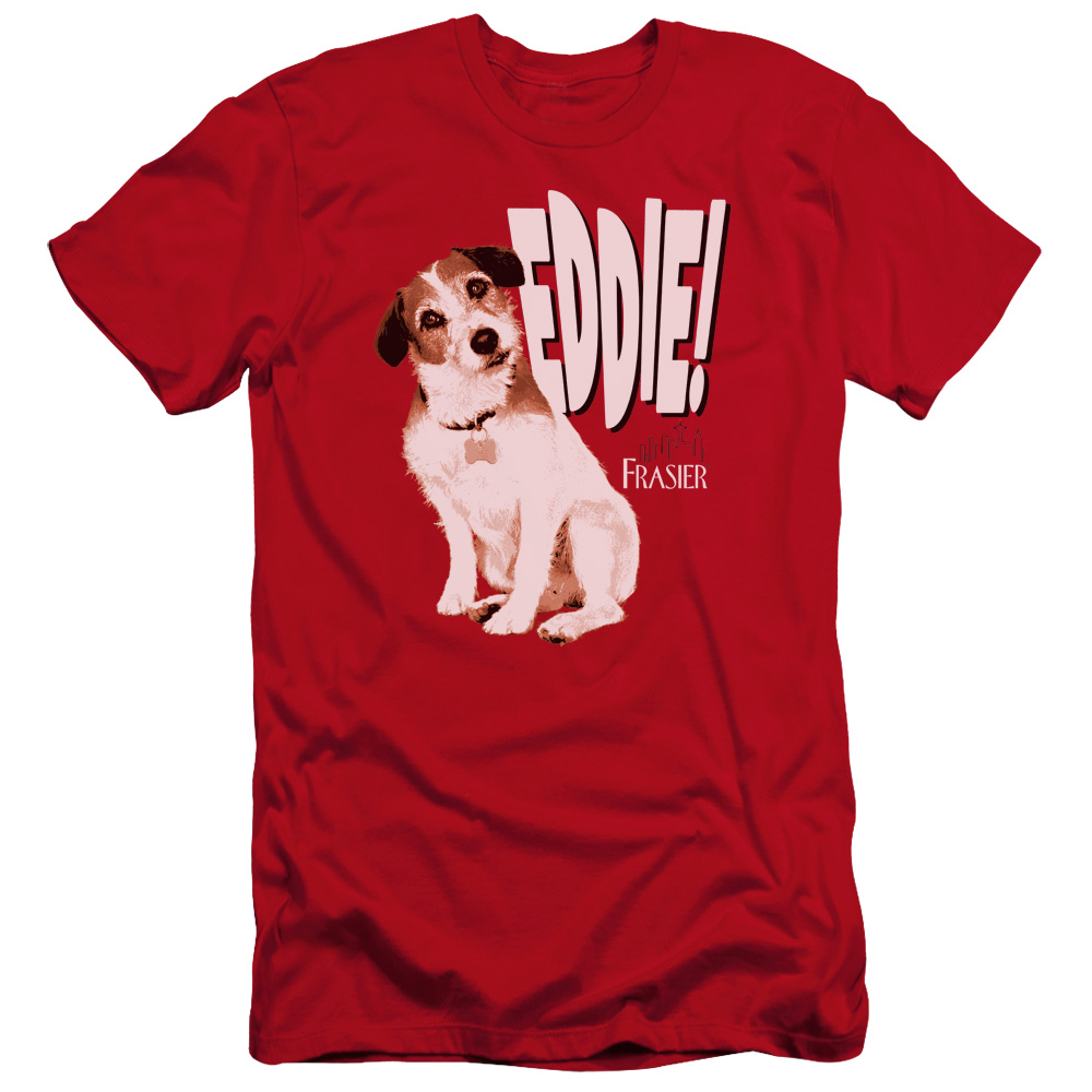 CBS1010-PSF-2 Frasier & Eddie Adult Cotton Premium Canvas Brand Slim Fit 30-1 T-Shirt, Red - Medium