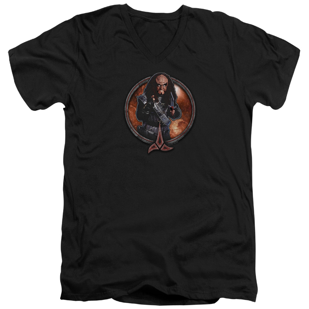 UPC 190860764072 product image for CBS1889-AV-1 Star Trek & Gowron Short Sleeve Cotton Adult Slim Fit V-Neck 30-1 T | upcitemdb.com