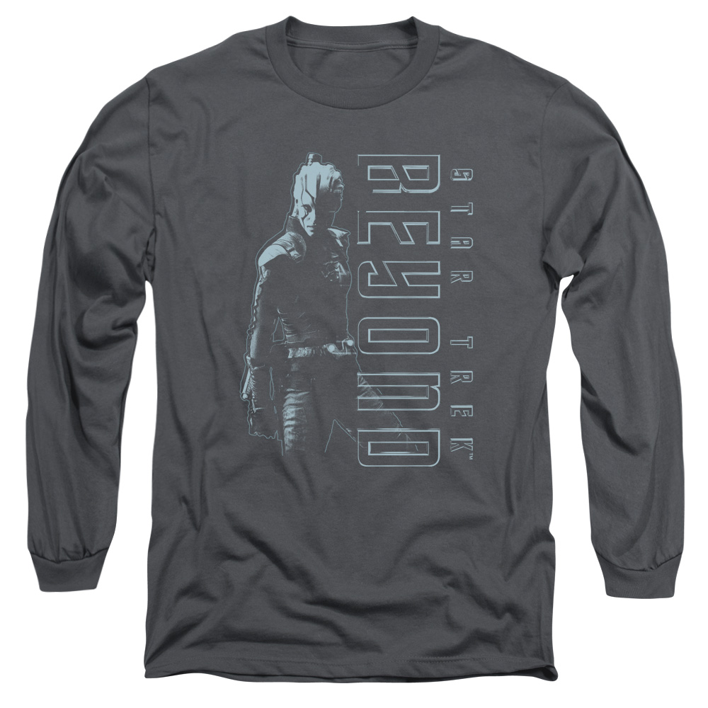 CBS1775-AL-3 Star Trek Beyond & Jaylah Adult 18-1 Long Sleeve T-Shirt, Charcoal - Large