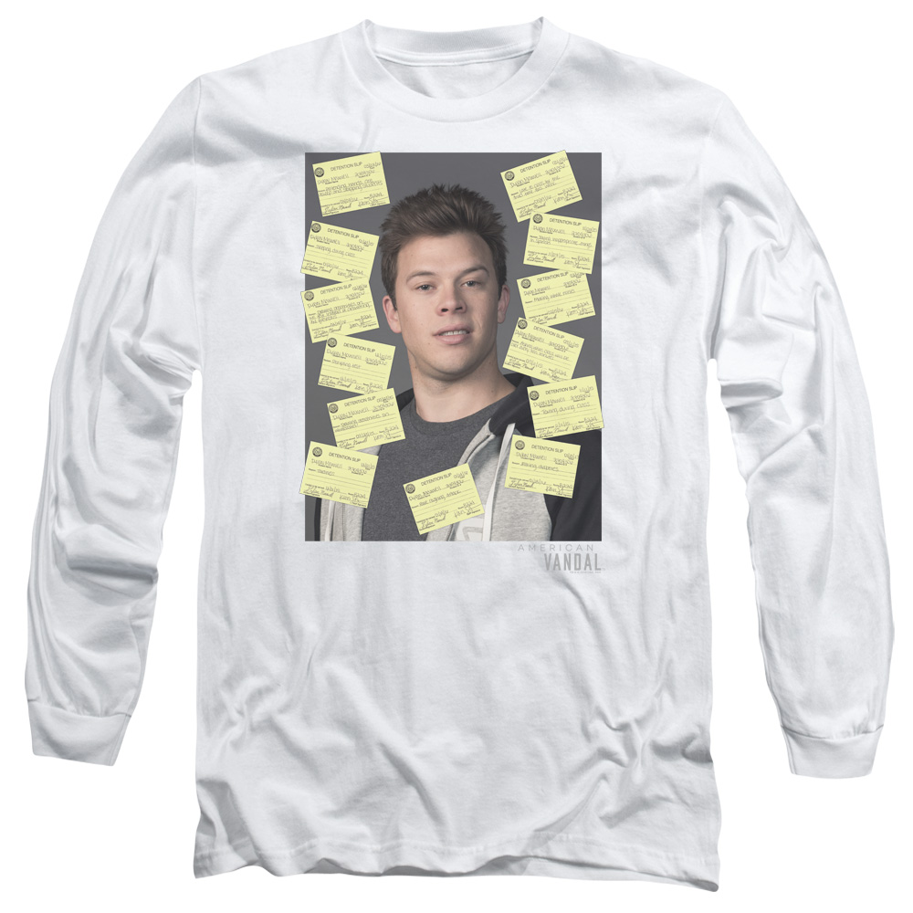 CBS2514-AL-6 American Vandal & Detention Adult 18-1 Long Sleeve T-Shirt, White - 3X