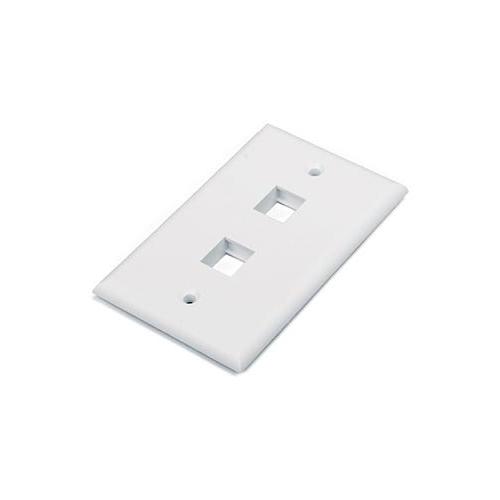 Hy-fp-u-2-wh 2 Port Face Plate, White
