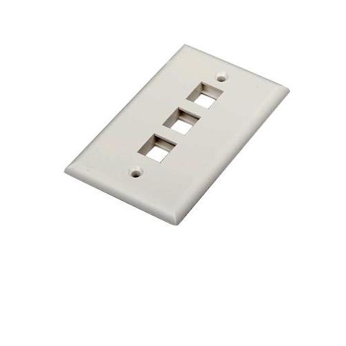 Hy-fp-u-3-wh 3 Port Face Plate, White
