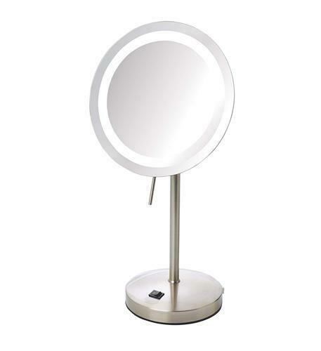 Jer-jrt950nl 8x Led Lighted Table Mirror, Nickel