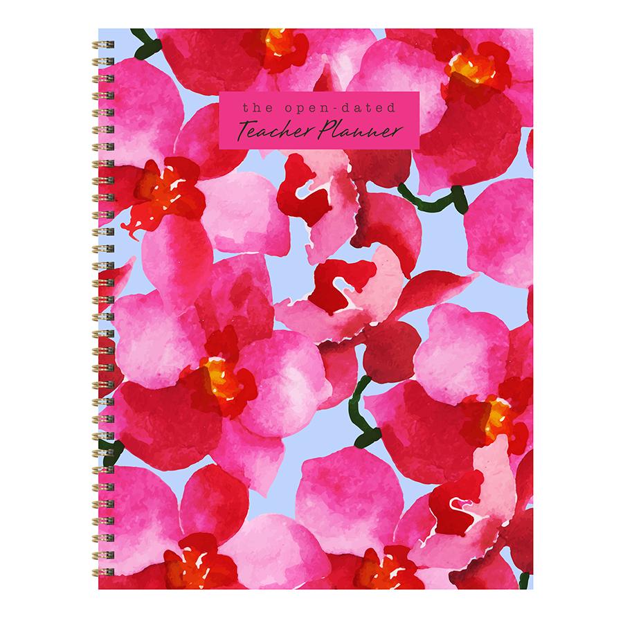99-9600 Large Floral Open Dated Weekly Teacher Planner Lesson Plan Book